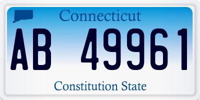 CT license plate AB49961