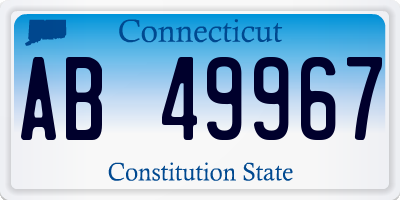 CT license plate AB49967