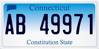 CT license plate AB49971