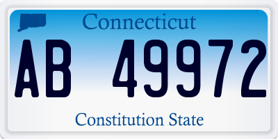 CT license plate AB49972