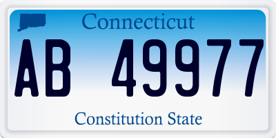 CT license plate AB49977