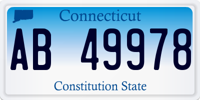 CT license plate AB49978