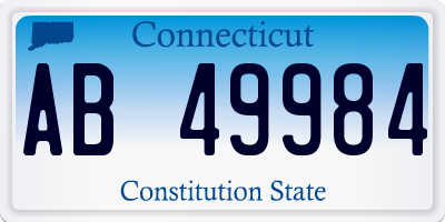 CT license plate AB49984