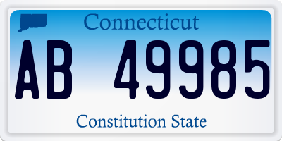 CT license plate AB49985