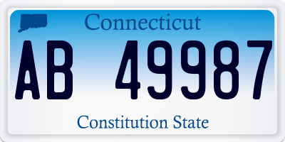 CT license plate AB49987