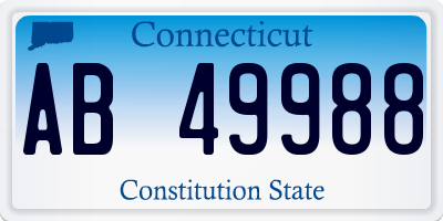 CT license plate AB49988