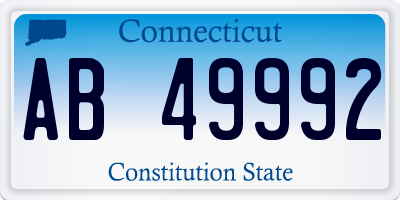 CT license plate AB49992