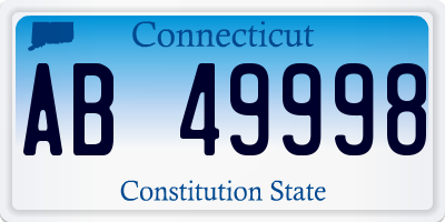 CT license plate AB49998