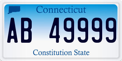 CT license plate AB49999