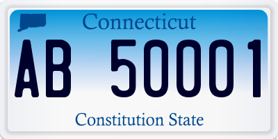 CT license plate AB50001