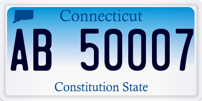 CT license plate AB50007