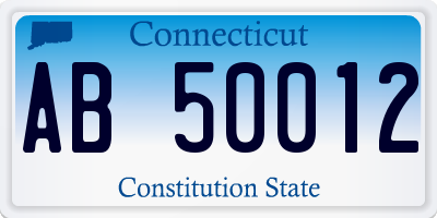 CT license plate AB50012