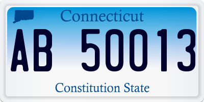 CT license plate AB50013