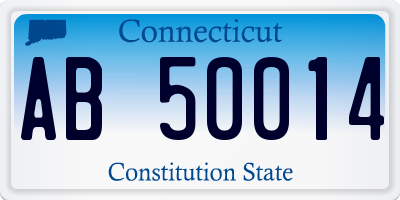 CT license plate AB50014