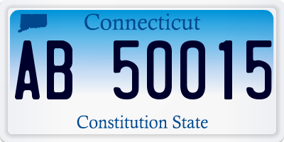 CT license plate AB50015