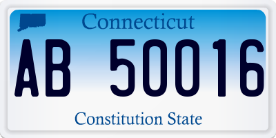 CT license plate AB50016