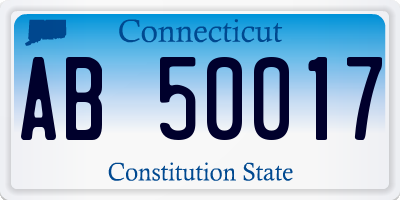 CT license plate AB50017