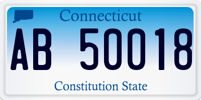 CT license plate AB50018