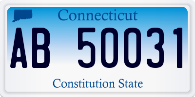 CT license plate AB50031