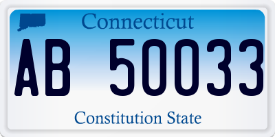 CT license plate AB50033