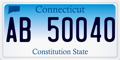 CT license plate AB50040