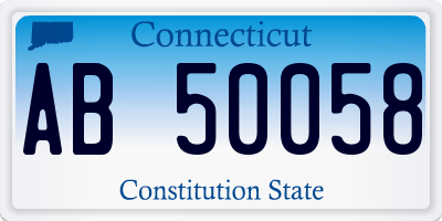 CT license plate AB50058