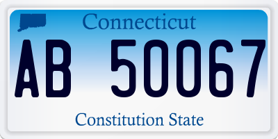 CT license plate AB50067