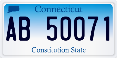 CT license plate AB50071