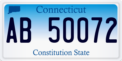 CT license plate AB50072