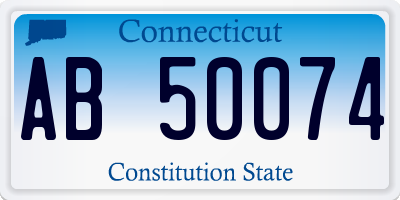 CT license plate AB50074