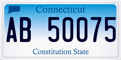 CT license plate AB50075