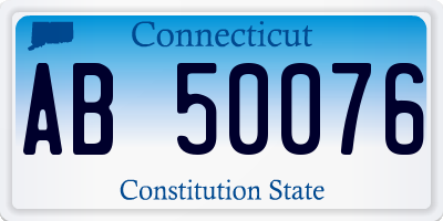 CT license plate AB50076