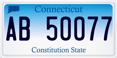 CT license plate AB50077