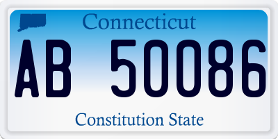 CT license plate AB50086