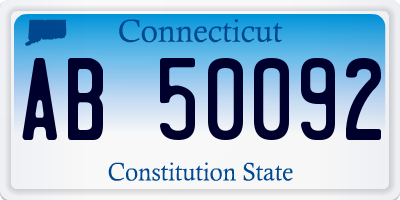 CT license plate AB50092
