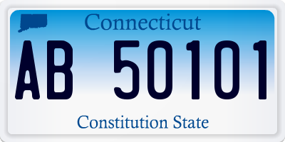 CT license plate AB50101