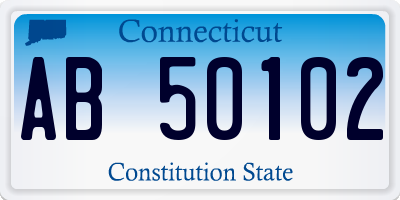 CT license plate AB50102