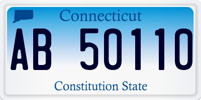 CT license plate AB50110