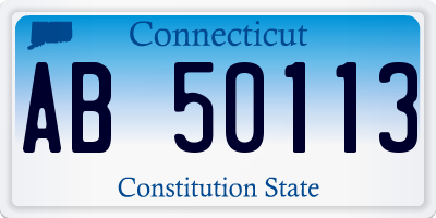 CT license plate AB50113