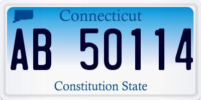 CT license plate AB50114