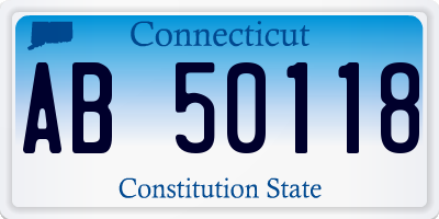 CT license plate AB50118