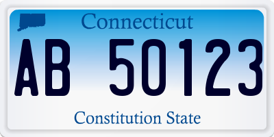 CT license plate AB50123