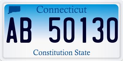 CT license plate AB50130