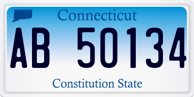 CT license plate AB50134