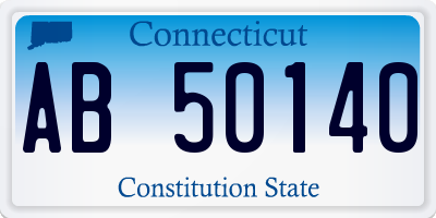 CT license plate AB50140