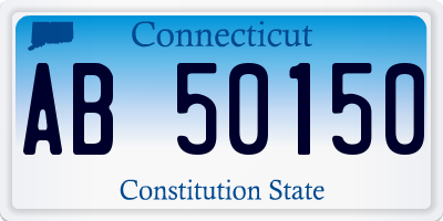 CT license plate AB50150