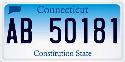 CT license plate AB50181