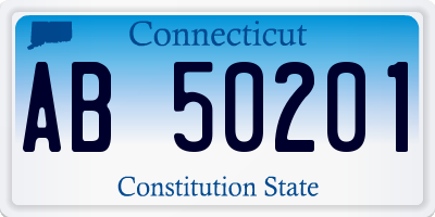 CT license plate AB50201