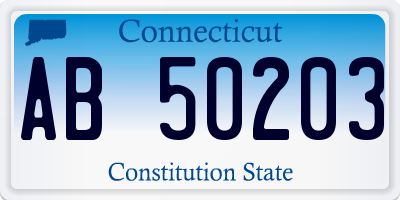 CT license plate AB50203