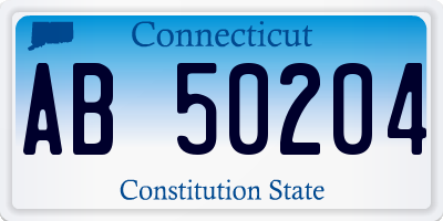 CT license plate AB50204